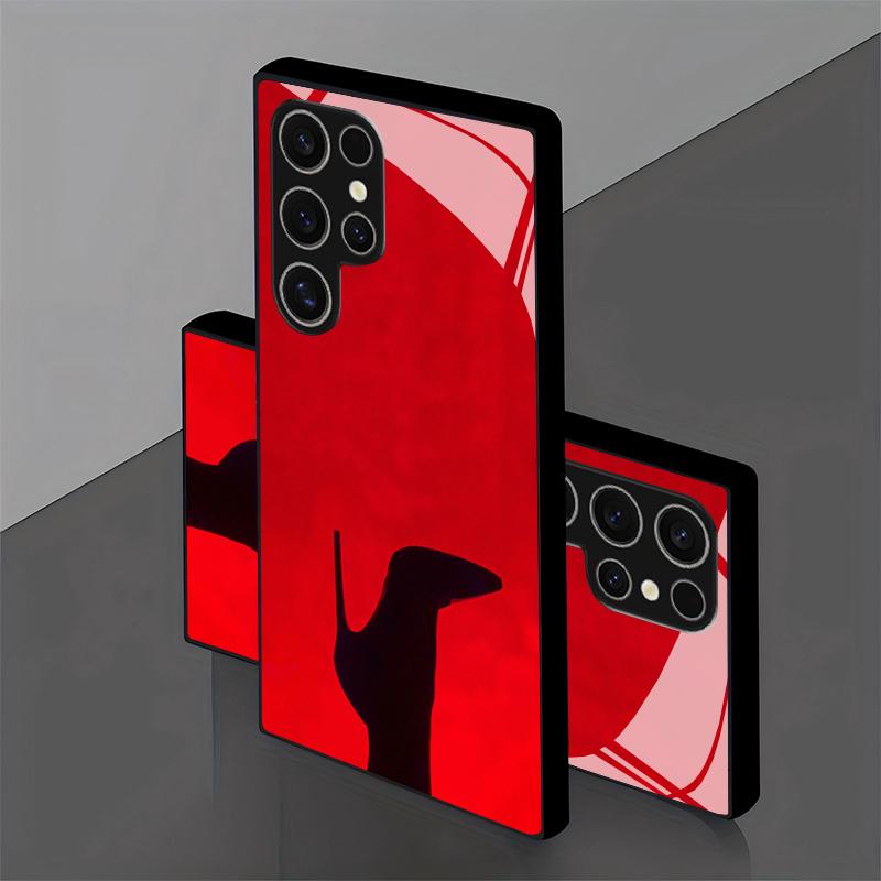 Чехол для телефона 2D с рисунком красной туфли для Samsung S26 S25 S24 S23 S22 S21 S20 A56 A55 A36 Защитная крышка из закаленного стекла