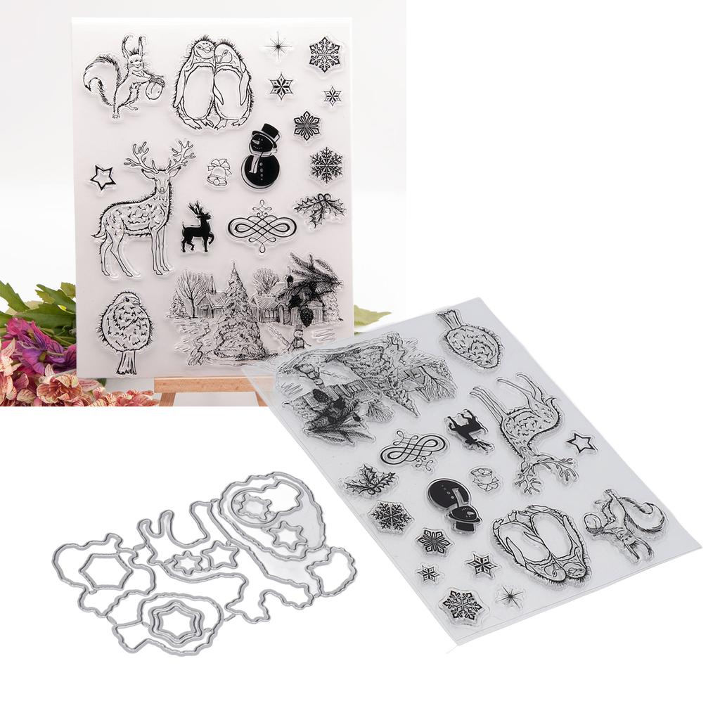 Прозрачный штамп в рождественском стиле, прозрачный, широко используемый, прозрачный штамп с резкой 