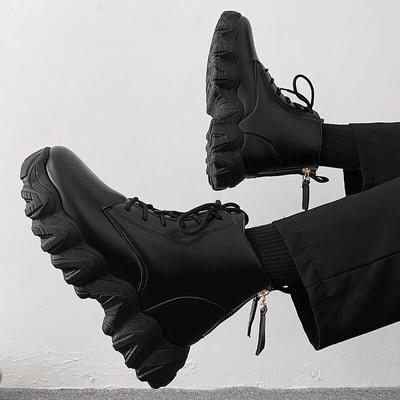 Ботинки мужские, нескользящие, водонепроницаемые, зимние мужские туфли, короткие ботинки на платформе с высоким берцем, британские универсальные армейские ботинки, мужские