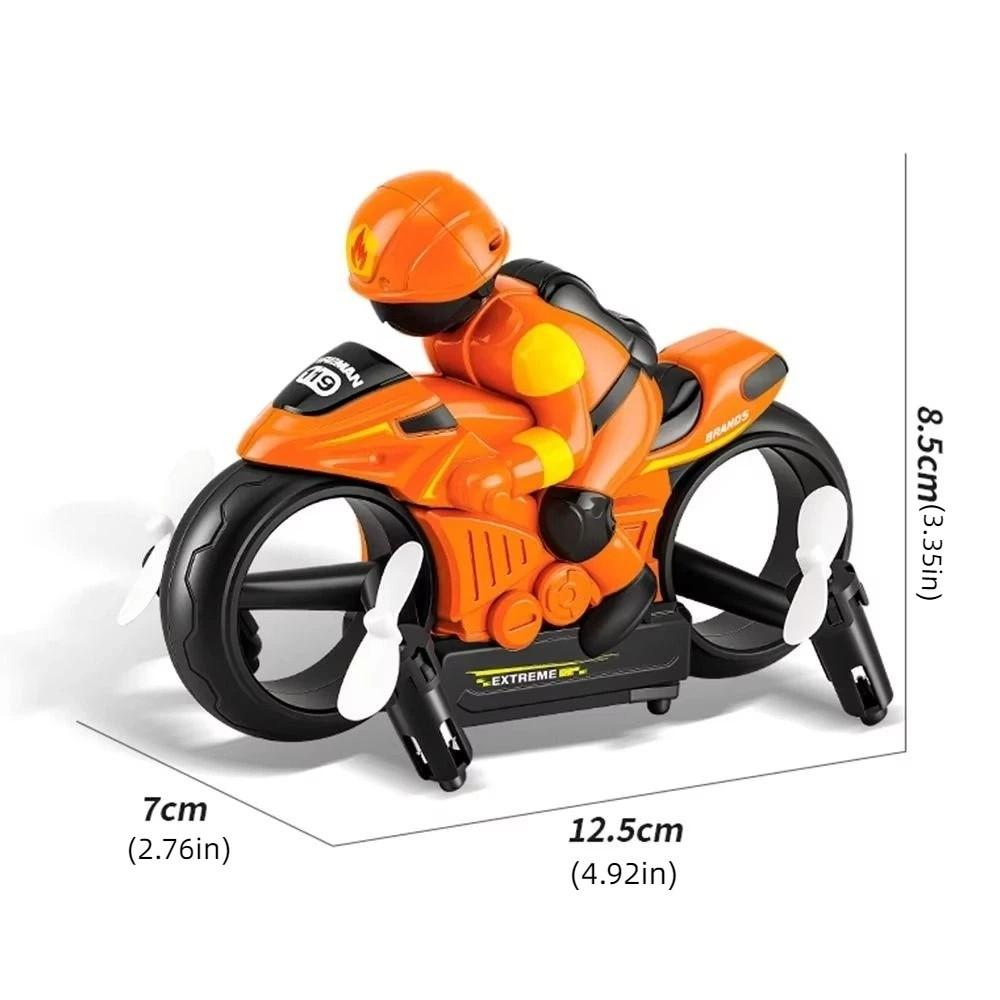2.4G Remote Control RC Flying Motorcycle Night LED Lights Land Air Dual-Use Toy  Land Air Play