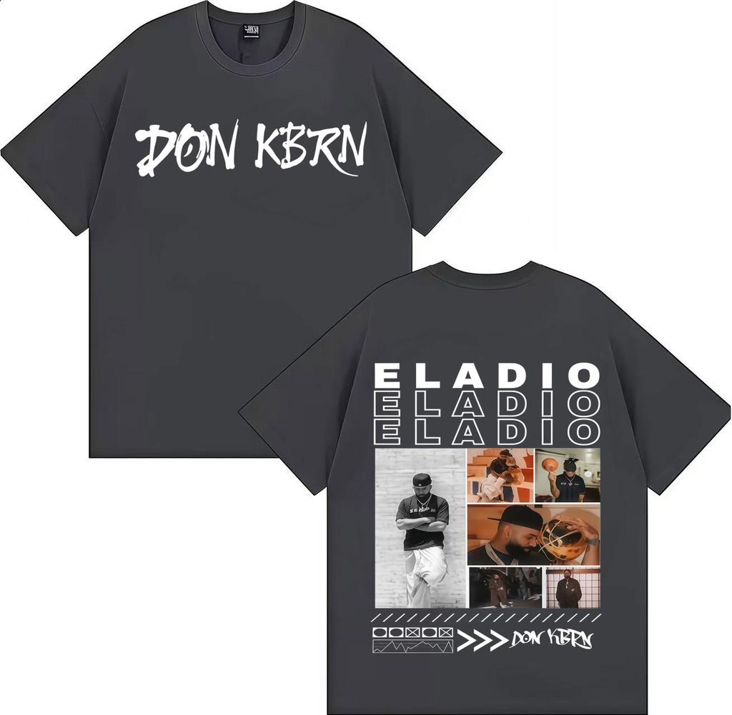 Rapper Eladio Carrion 2025 Trendy Album Double Sided Print ONeck Tshirt Mens Hip Hop Tshirt Loose Oversized Y2K Tee Streetwear