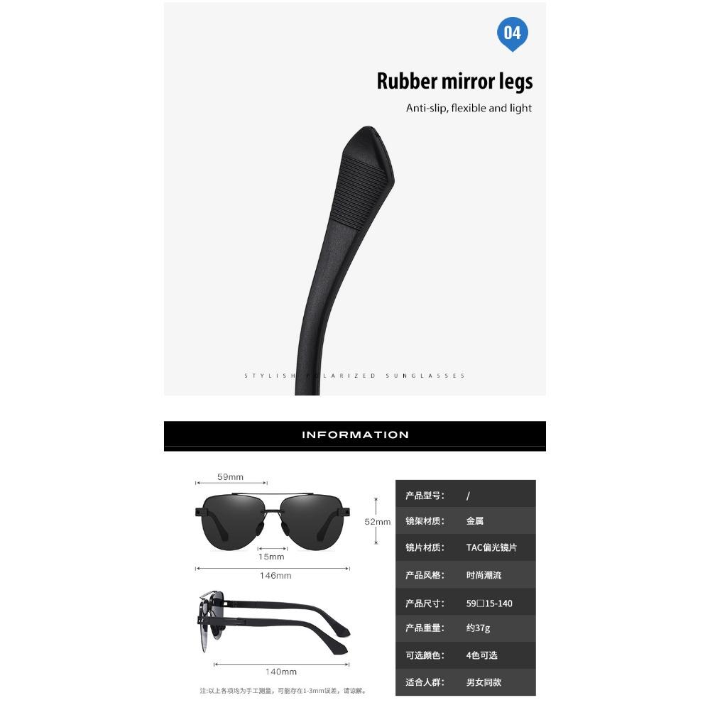 aoron Polarized Men's Large Frame Borderless Sunglasses Fashion Metal Sunglasses Glasses