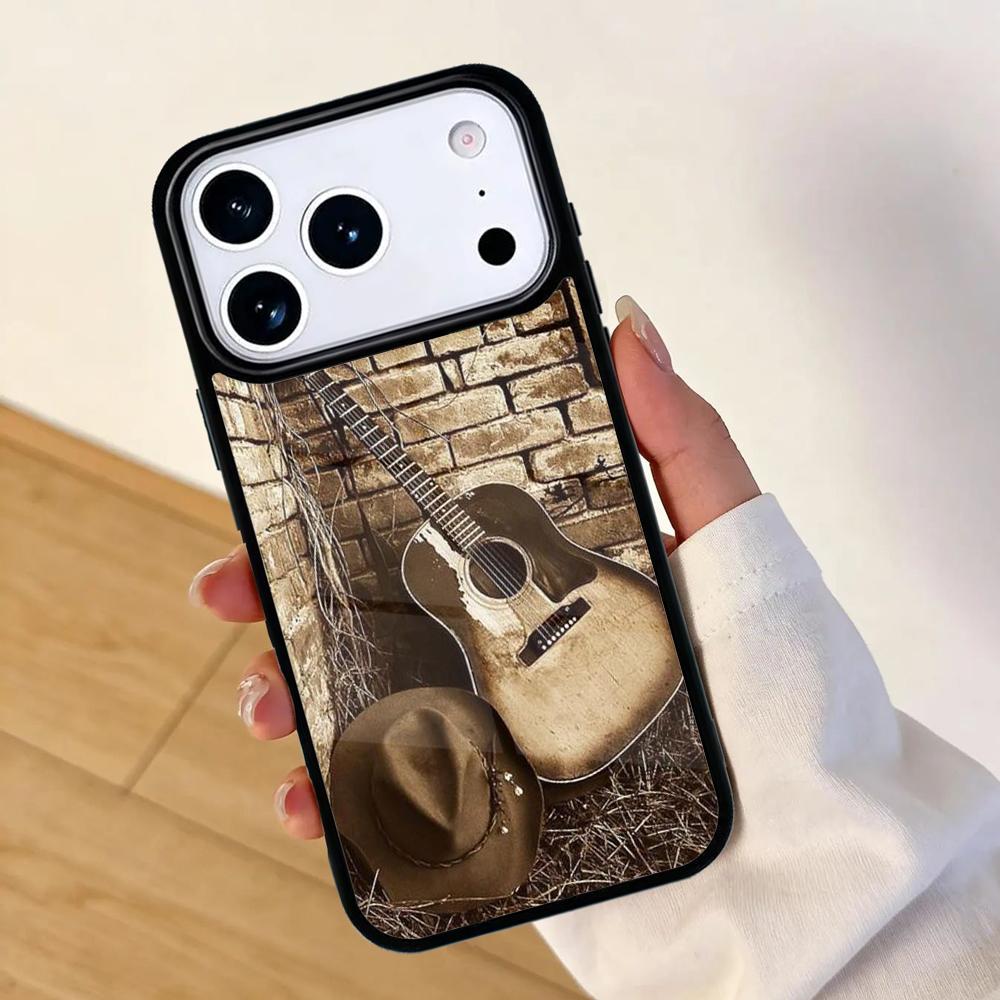 Rustic-Sepia-Guitar Phone Case For Apple iPhone 17 air 16 Pro Max 15 Pro Max 14 13 12 11 Mini Back Cover