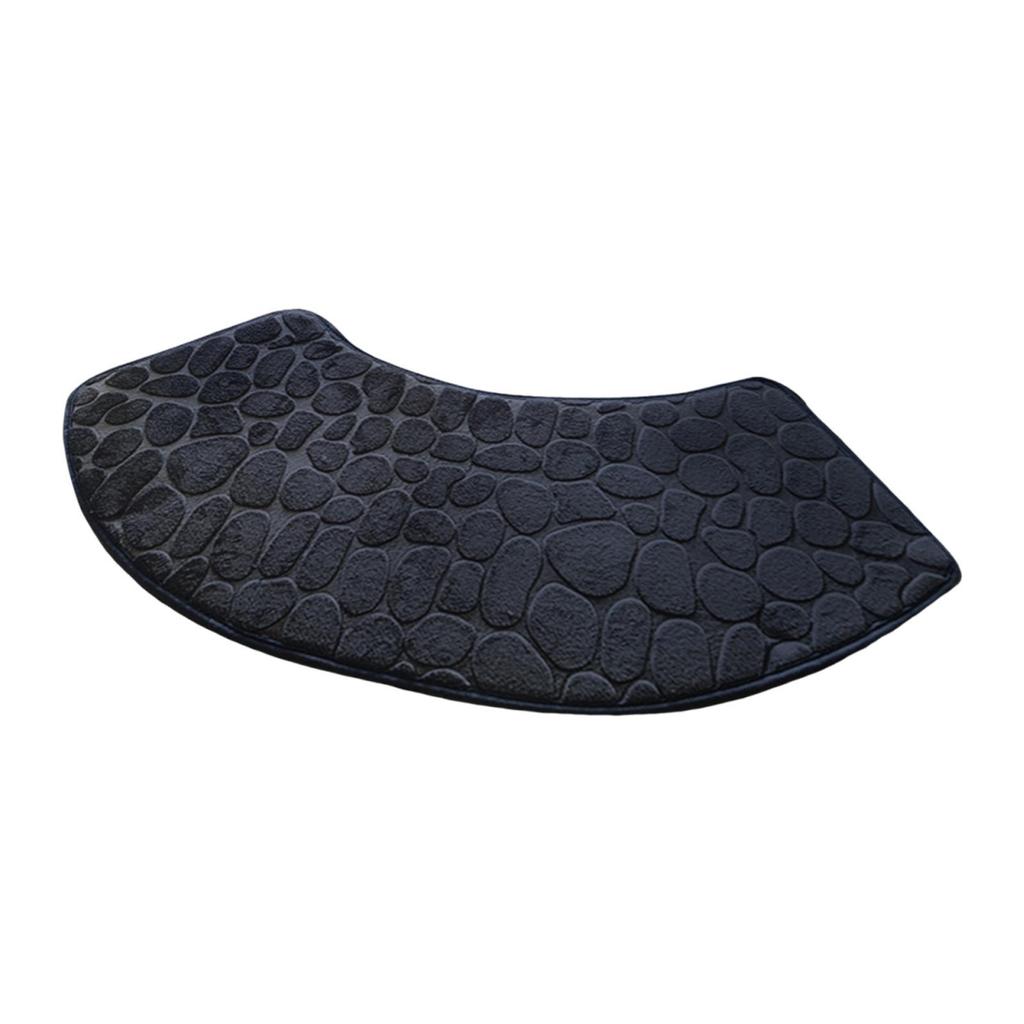 Curved Shower Bath Mat Anti Slip Household Decor Bath Rug Fan Shaped Foot Rug for Tub