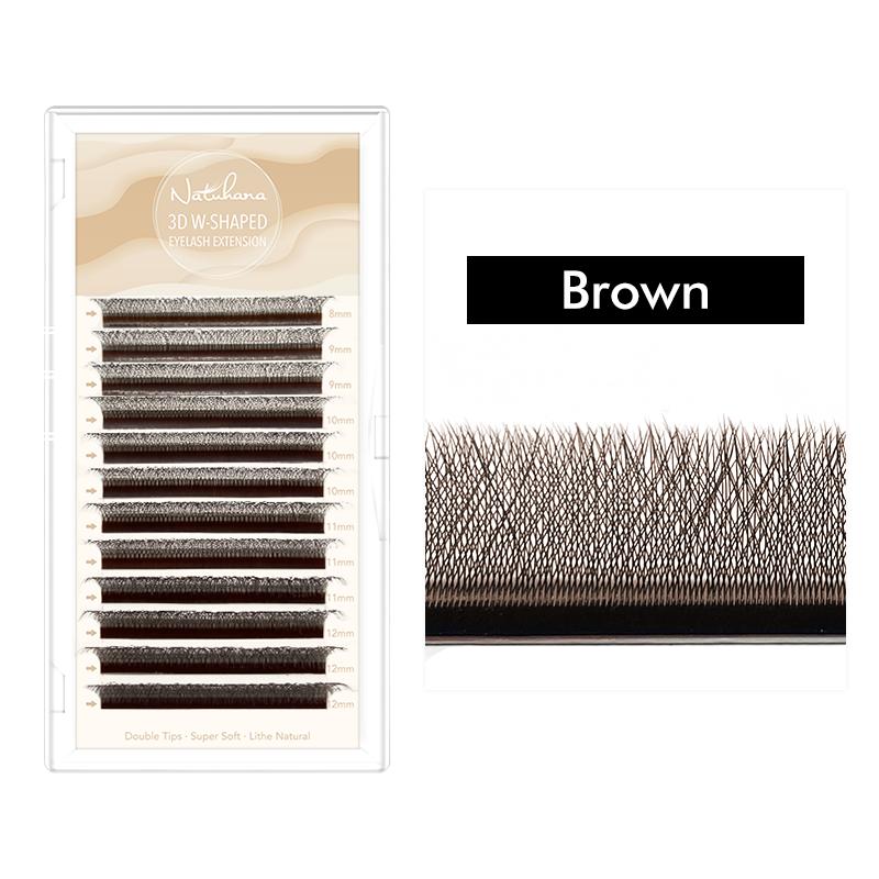 3D W Shape Individual Lashes Easy Fan W Style Black Eyelash Extensions Soft Mink W-Shaped Brown Eyelashes for Makeup