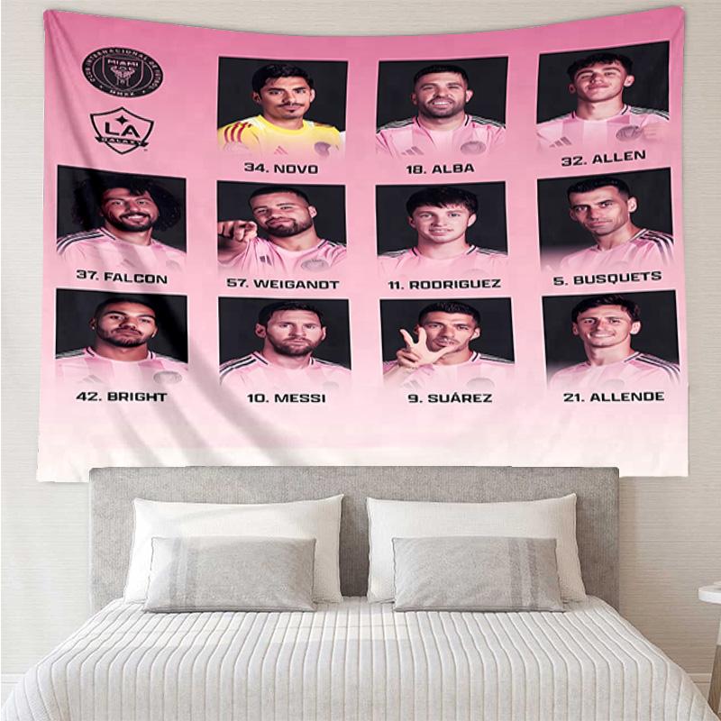 Inter Miami CF Tapestry for Bedroom Aesthetic Classroom Tapestries Wall Hanging for Living Room Dorm Office,Ideal Creative Gift
