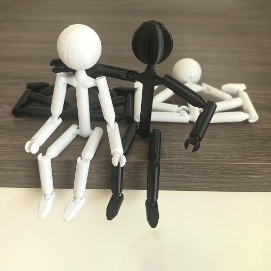 1/2 шт. 3D-печатная фигурка человечка из спичек, подвижные суставы, фигурка-антистресс, модель человечка, украшение для рабочего стола