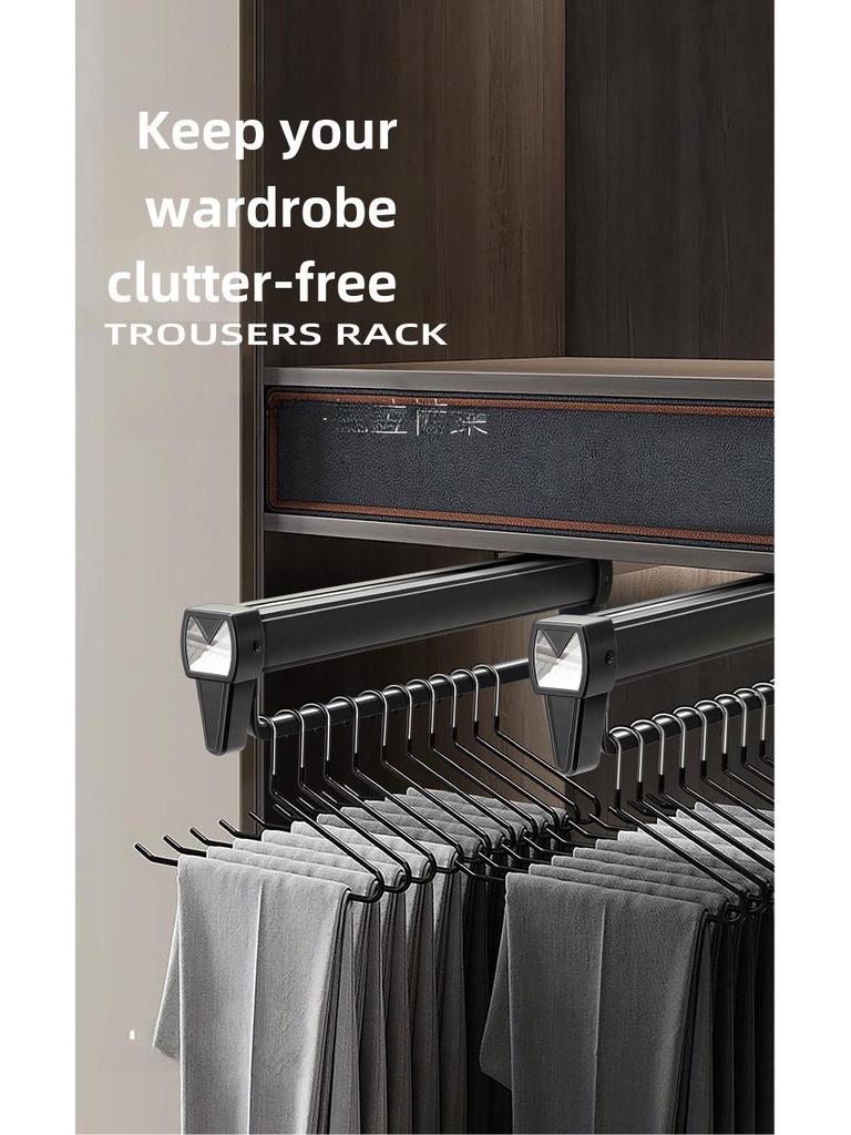 Telescopic Pull-Out Trouser Rack for Wardrobe Storage