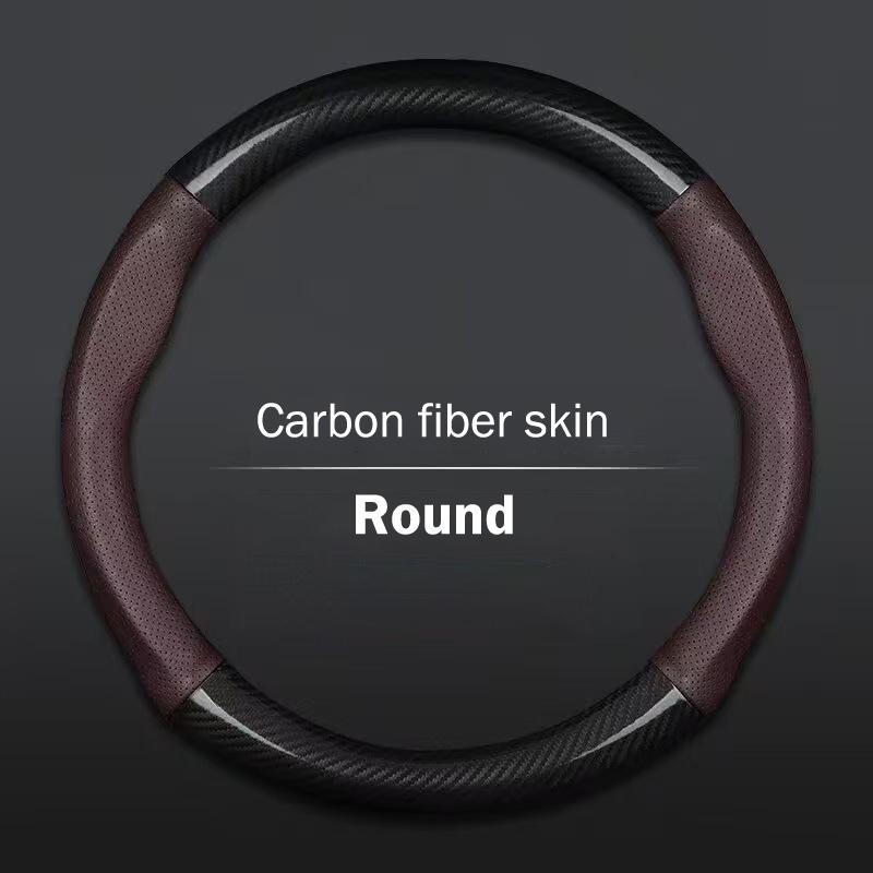 Suede Carbon Fiber Steering Wheel Cover Universal for Car Interior Breathable AntiSlip Fit for Most Vehicles
