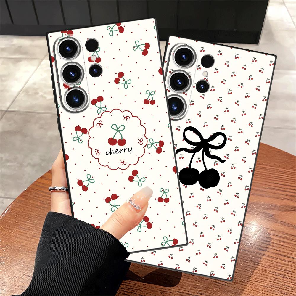 Чехол-бампер Funda для Samsung Galaxy S26 Ultra S20 Ultra S21 FE S23 S24 S25 Plus S10 S9 Note 20 8 9 10 Мультяшная Вишня