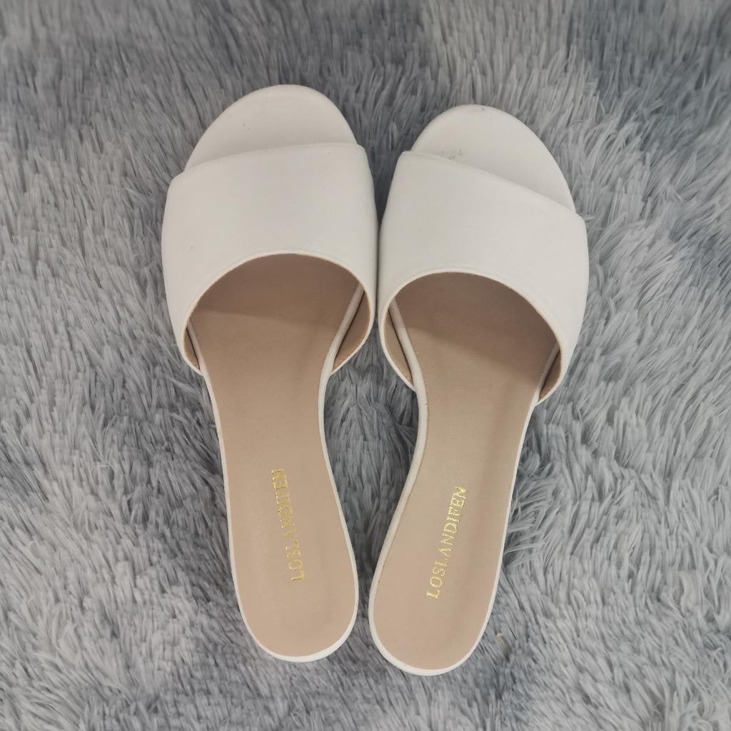 LOSLANDIFEN/женские шлепанцы, элегантные летние бархатные сабо 3 см, сандалии на танкетке, шлепанцы, повседневная модельная женская обувь на высоком каблуке с открытым носком