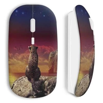 Souris Sans Fil - MANIACASE - Leopard Sea - USB Wifi Inclus - Compatible Mac Et PC - Blanc