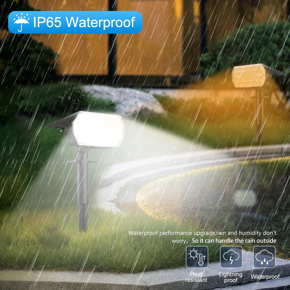 92/86/74LEDS Solar Lights Outdoor Waterproof Solar Landscape Spotlights 3 Colors Solar Powered Security Lights Yard Garden Pathw