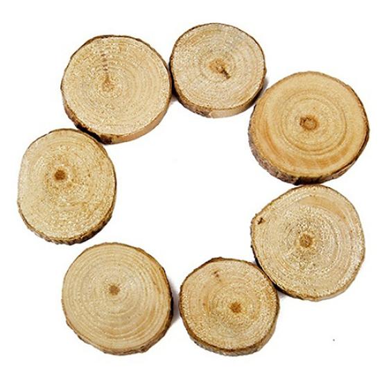 100 Pcs Wood Log Slices Mini Wooden Discs for DIY Crafts Room Wedding Decor