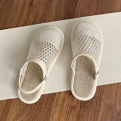 Сетчатые женские тапочки, модная повседневная обувь, полые сандалии на плоской подошве, пляжное платье с открытой пяткой, летние шлепанцы, женские новые мюли, шлепанцы