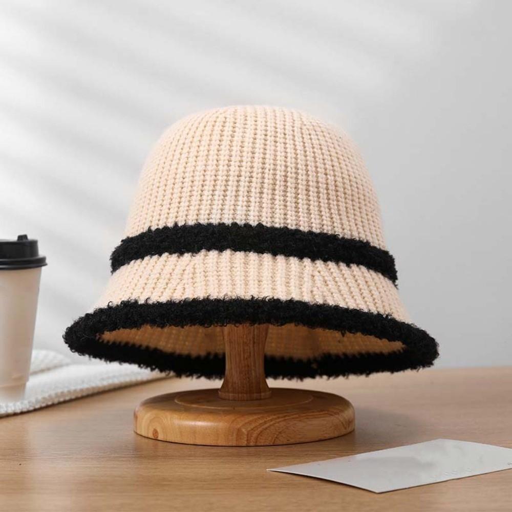 Breathable Knitted Bucket Hat Temperament Sun Protection Cap Visor Cap Sunshade Basin Cap  Women