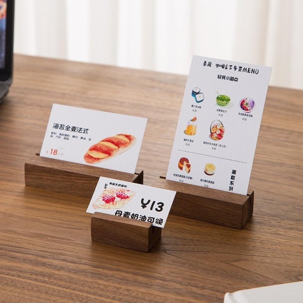 Multifunctional Card Display Stand Wooden Table Name Card Stand Portable Label Holder Retail Shop