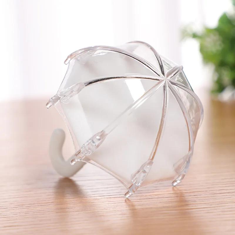 12 шт. Мини-пластиковый контейнер для конфет в форме зонтика для свадебных подарков на день рождения, вечеринок, украшений для детского душа, подарочных коробок для конфет