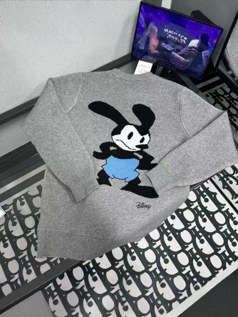 Свободный вязаный свитер с модным логотипом Микки Мауса для мужчин и женщин