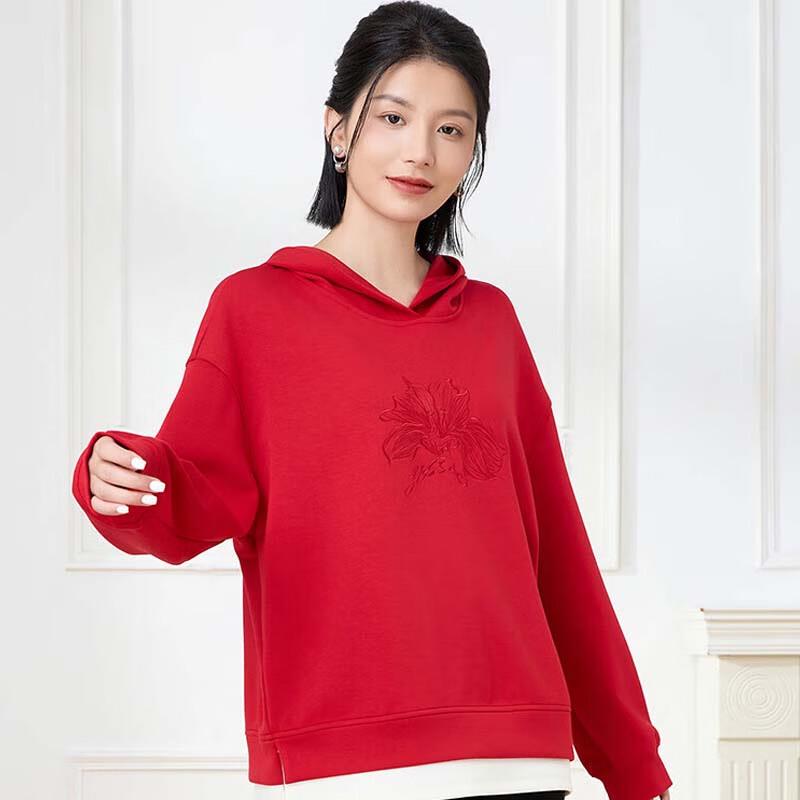 JESSIE Женский свитшот с капюшоном и комбинированным низом DPFFT082