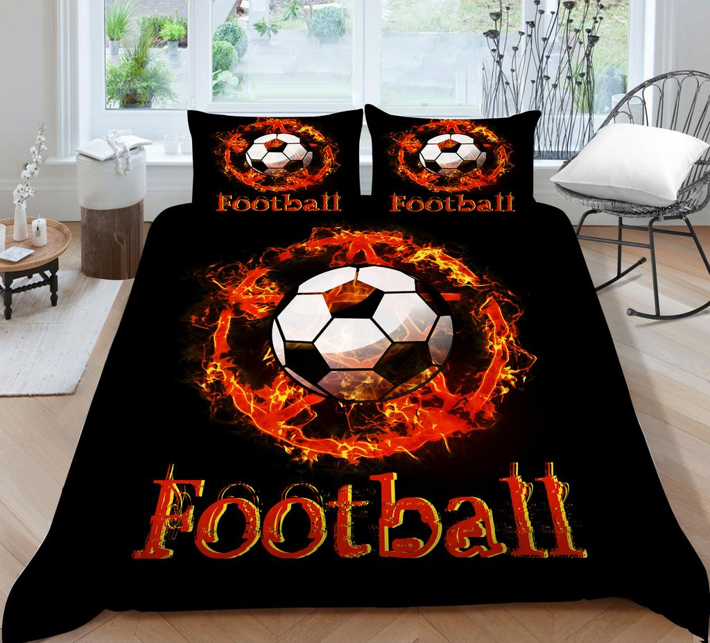 Комплект постельного белья с 3D футбольным принтом, пододеяльник со спортивным узором, наволочка, очень большой размер, украшение для дома