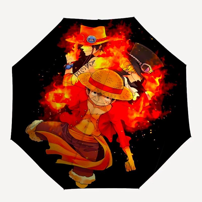 1 шт. Зонт One Piece Luffy с автоматическим открытием/закрытием - Компактный дорожный зонт, идеально подходит для женщин и мужчин - Идеальный подарок на день рождения/Рождество, 197