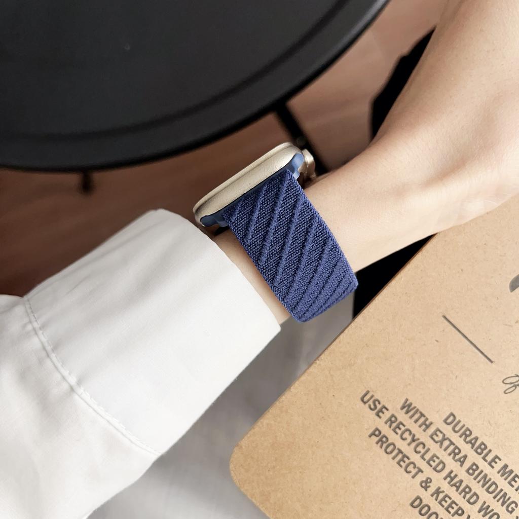 Watch Band for Apple Watch Series 10 9 8 7 SE 6 5 4 3 2 1 42mm 41mm 40mm 38mm Diagonal Stripes Adjustable Nylon Strap