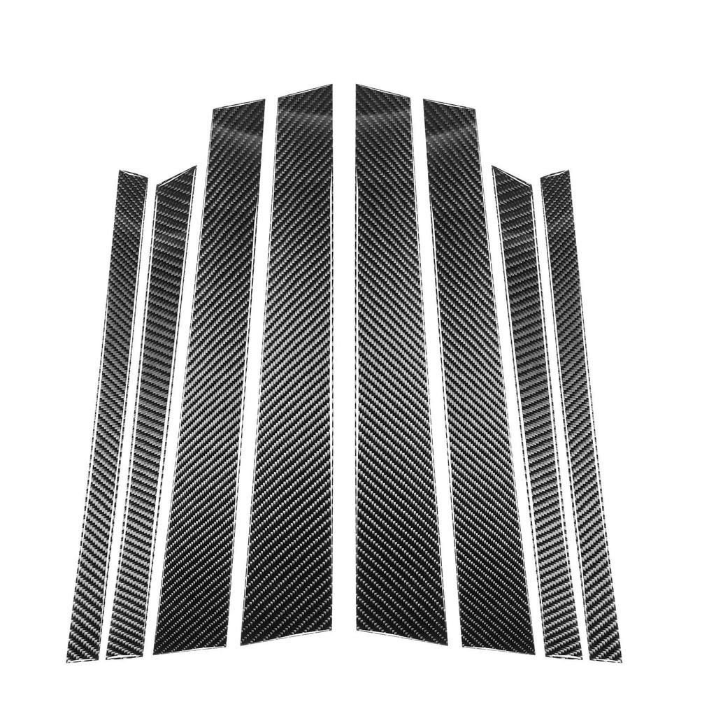8Pcs Carbon Fiber Door Window B-pillars Cover Trim For BMW X5 F15 2014-2018