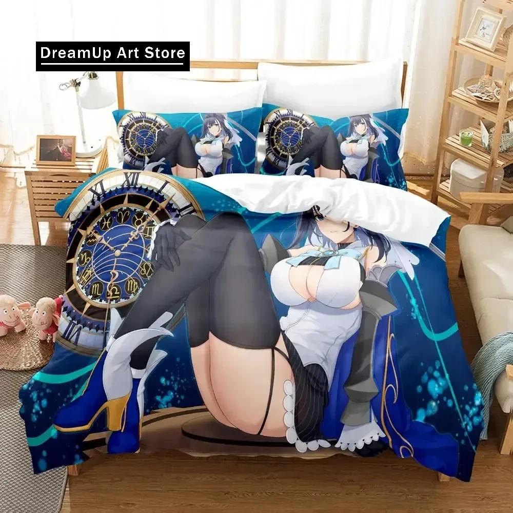 Ouro Kronii Постельное белье Single Twin Full Queen King Size Bed Set Adult Kid Bedroom Duvetcover Sets Anime Parure de lit Bed