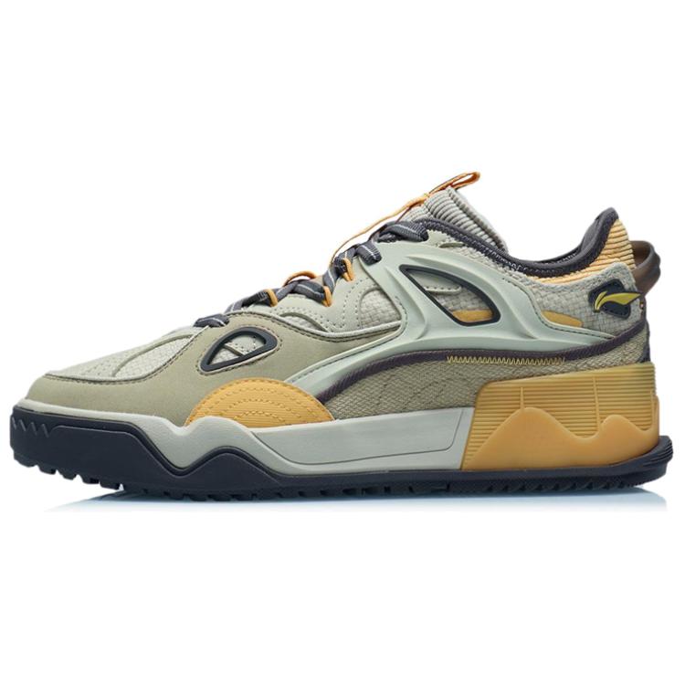 Li Ning CF FlashStar Удобные Нескользящие Амортизирующие Низкие Скейтборд-Кроссовки Мужские Желто-Серые AGCR289-4