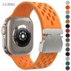 Breathe Silicone Strap for Apple Watch Band 10 46mm 44mm 45mm 42mm Correa for IWatch Series 10 9 8 7 6 5 4 SE Ultra 2 49mm Bracelet