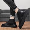 Four Seasons New Fashion Youth High-top Outdoor Leather Boots Men's Lace-Up Locomotive Tooling Shoes One Piece