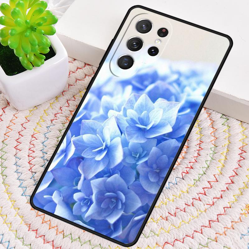 Синий чехол для телефона с цветами для Samsung Galaxy note 10 pro S26 Ultra S23 S24 FE S25 S21 S22 PLUS противоударный