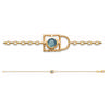 [R5793] - Gold Plated 'Padelock' Golden Labradorite Bracelet - 18 Cm 9x6 (padlock)
