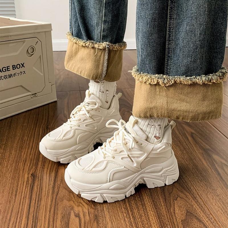 Мода 2024 Осень Новые женские кроссовки Модные массивные кроссовки для бега Женские однотонные кроссовки на шнуровке Теннисные туфли Zapatillas De Mujer