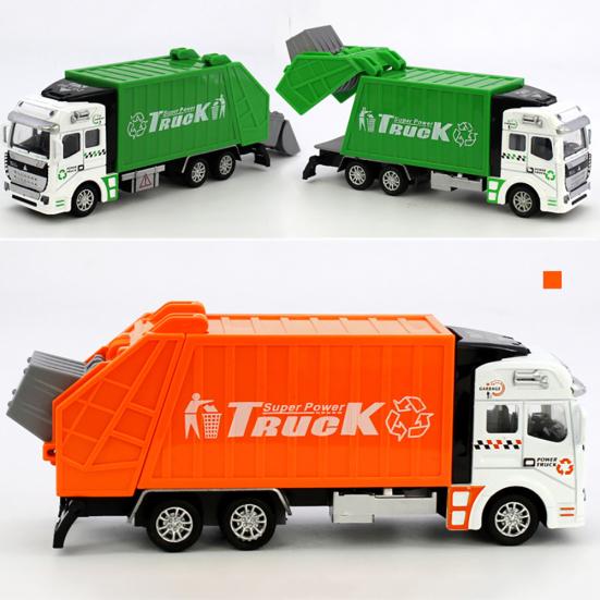 Mini 1/48 Garbage Truck Model with Trash Can Kids Children Toys Birthday Gift