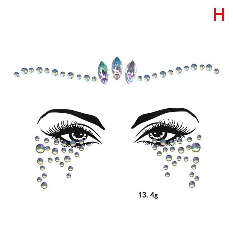 3D-наклейки для лица, татуировки, сексуальный макияж, вечерние блестящие женские украшения для лица