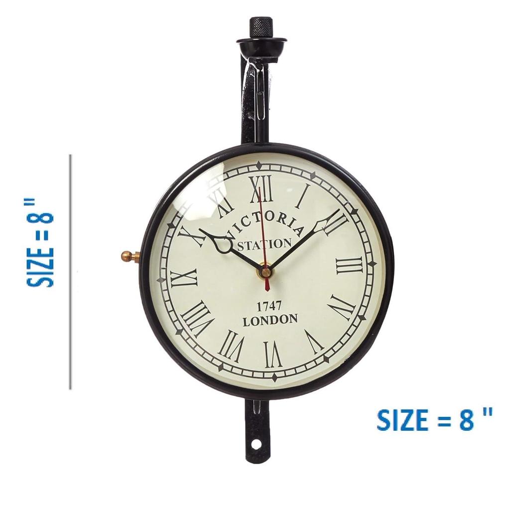 Handicraft Double Side Clock Victoria Station Wall Clock for Home Decor 6 OR 8 Inch Dial