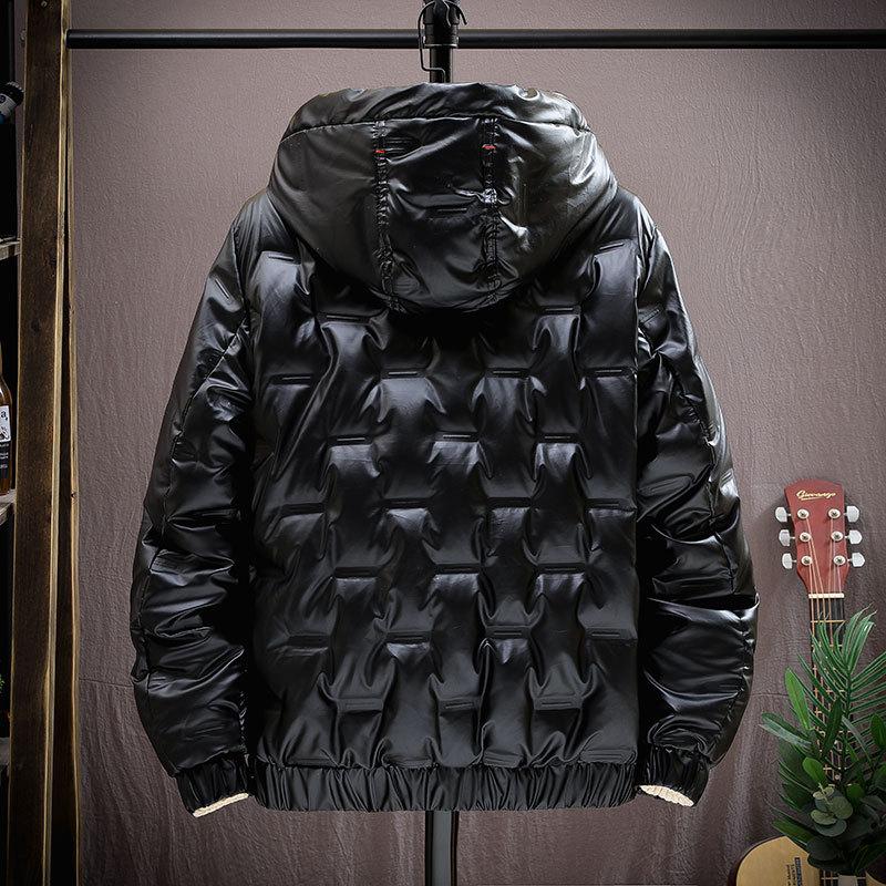 Новая простая зимняя мужская новая глянцевая пуховая куртка, верхняя часть, модная белая куртка на утином пуху, теплая и ветрозащитная для мужчин