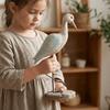 Handcrafted Long-legged Bird Ornament Vintage Wooden Carving Statue  Table Centerpiece