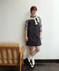 Covernat Woman Suspender Denim Dress Indigo