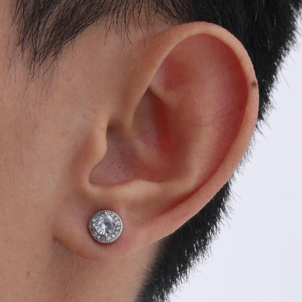 Серьги-гвоздики унисекс Vnox с камнями CZ, серьги с черными камнями Zorconia, круглые серьги для женщин и мужчин