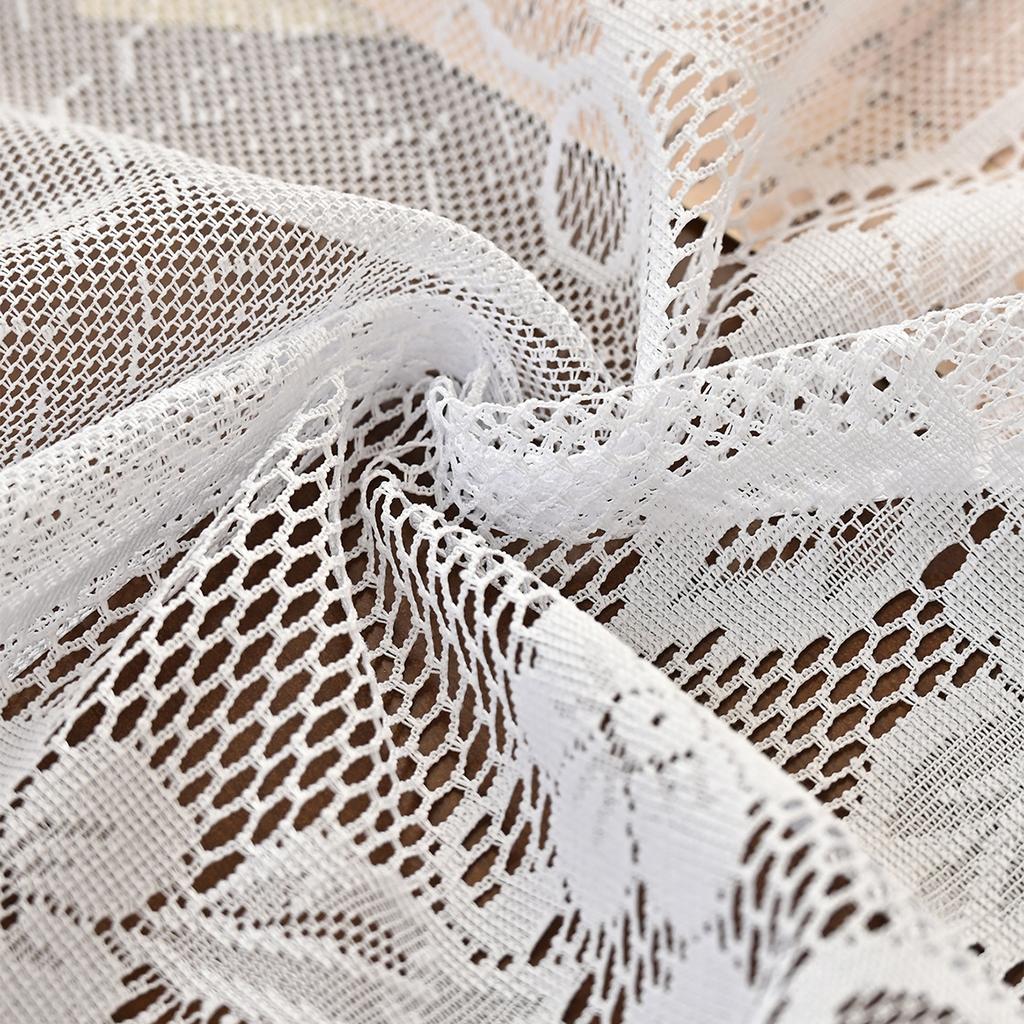 Lace Edge Chasing Short Curtain Through Rod Window Screen Half Blackout Warp Knitted Curtain Kitchen Curtain Half Curtain