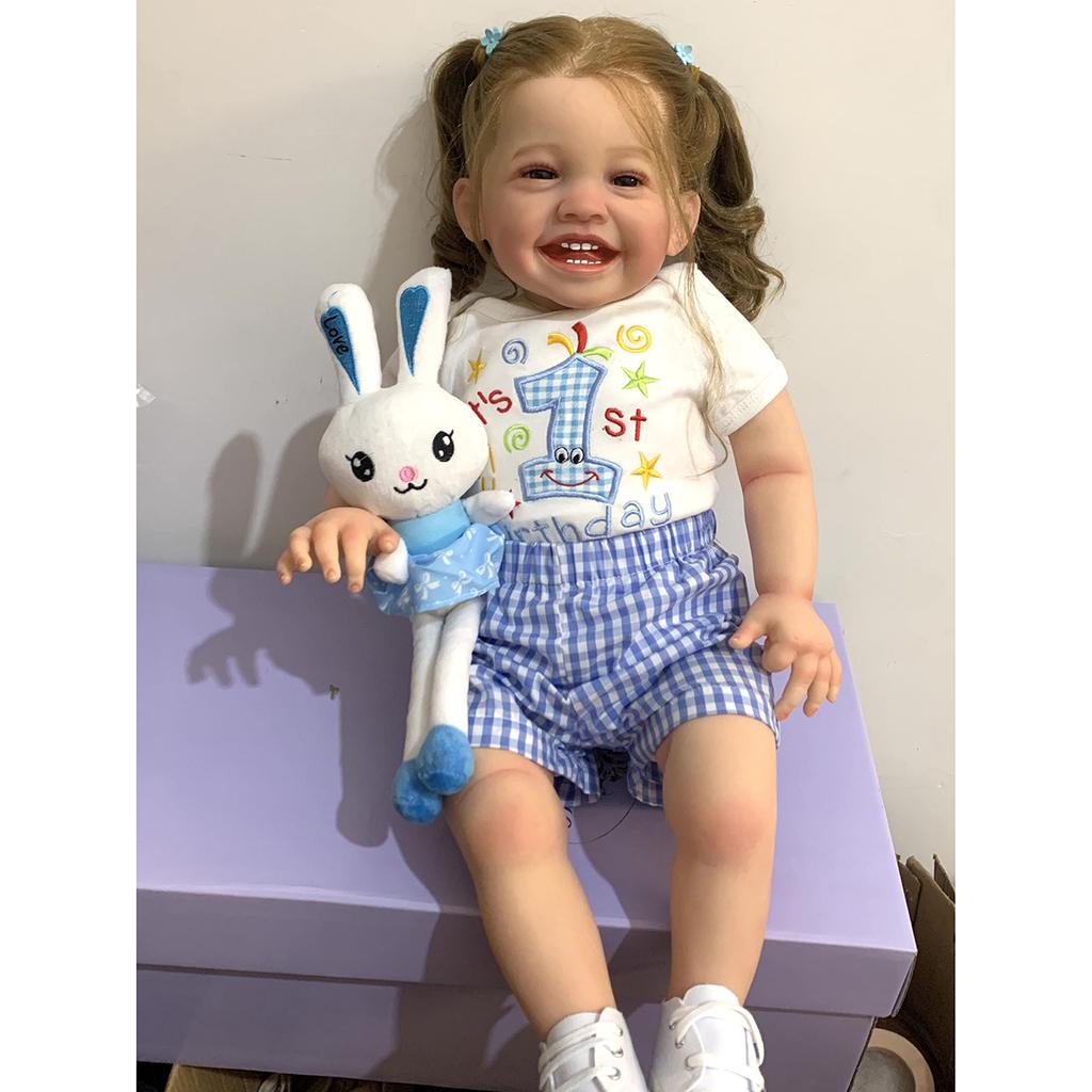 60 см кукла реборн с 3D краской кожи кровеносных сосудов, реалистичная кукла Bebe для девочек, игрушка ручной работы для новорожденных, реалистичная для малышей