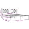 Metal Bed Frame with Headboard Black 183 x 213 cm