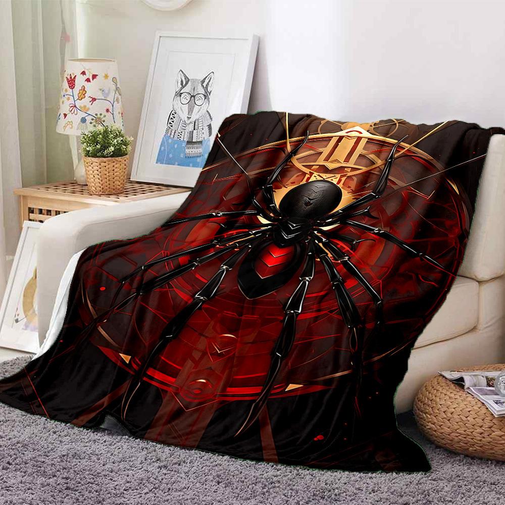 1pc Spider Web Blanket, Lightweight Flannel Throw Blanket for Sofa, Bed, Travel, Camping, Living Room, Office, Couch021