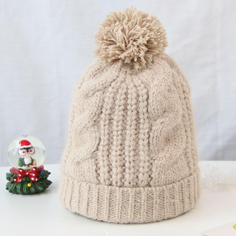 Красочная детская шапка с помпоном, осенне-зимняя детская шапка-бини для девочек и мальчиков, вязаная крючком толстая теплая однотонная шапка для малышей