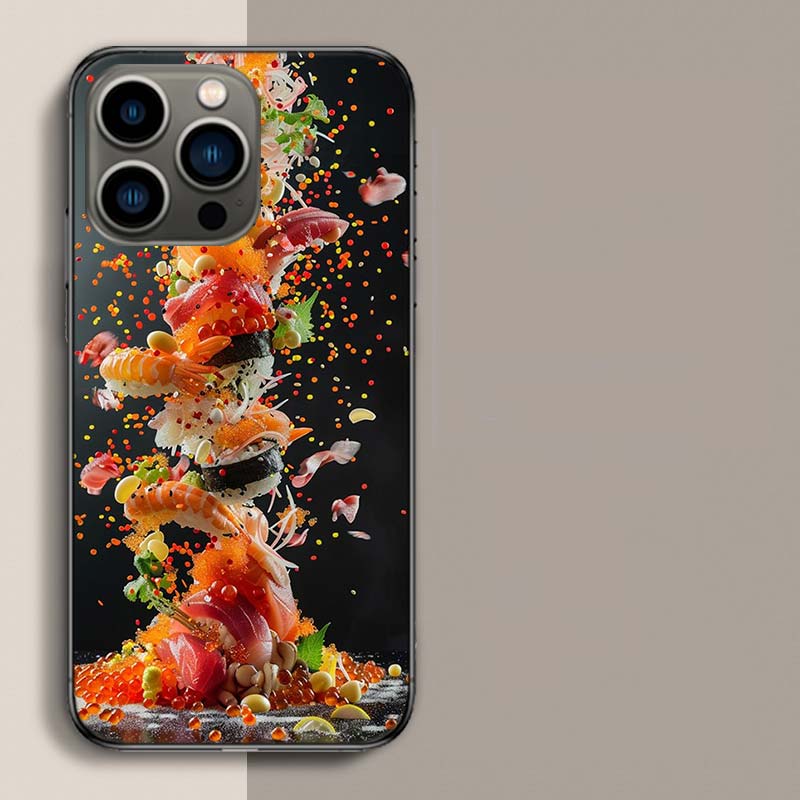 Чехол для телефона «Суши в воздухе» для iPhone 17 Air 15 Pro 14 Plus 16 Pro Max 17E 16E 12 13 Mini 11 Чехол Милые Fundas