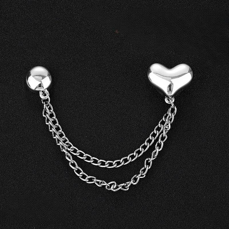 Многофункциональная магнитная клипса для одежды с цепочкой, металлическая клипса-пуговица, фиксатор для одежды, шарфа, манжет брючин, магнитная брошь-пин