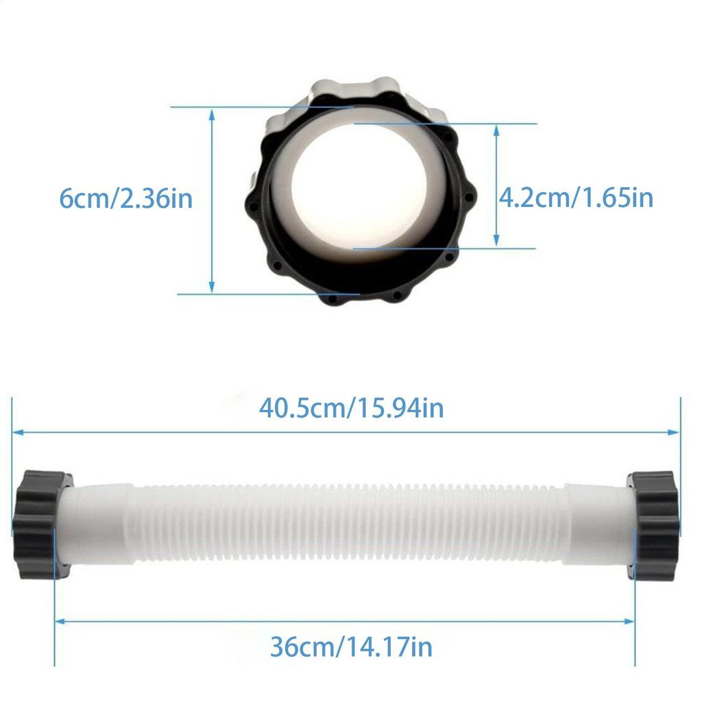Pool Replacement Hose Pool Filter Hose Quick-Connect Flexible Heavy-Duty Pipe Parts for Swimming Maintenance Hot Tubs Filtration